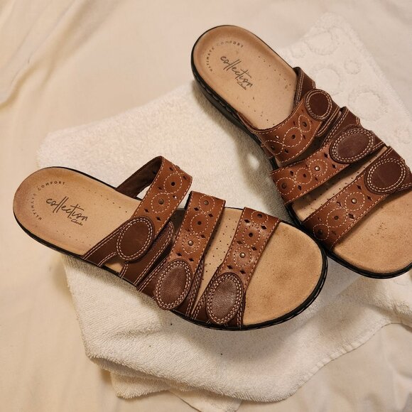 Women's Leisa Cacti Q Slide Sandals by Clarks- Size 9N - Picture 2 of 7